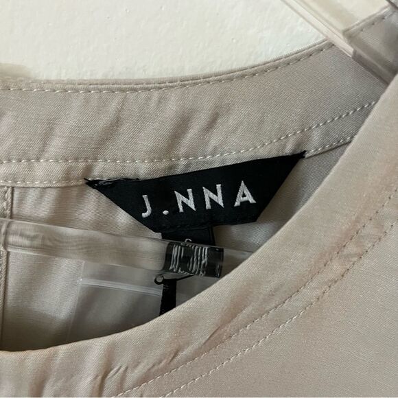 J.NNA Beige Tan Babydoll Style Tunic Mini Dress Top size small NWT - Picture 7 of 12